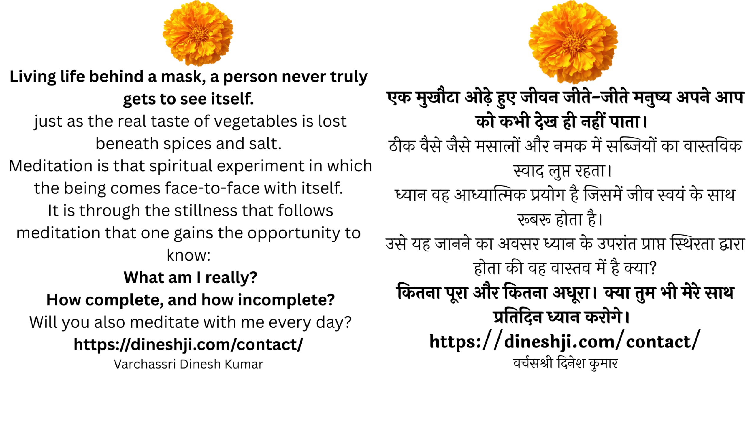 एक मुखौटा ओढ़े हुए जीवन जीते जीते मनुष्य अपने आप को कभी देख ही नहीं पाता है। Living life behind a mask, a person never truly gets to see itself.